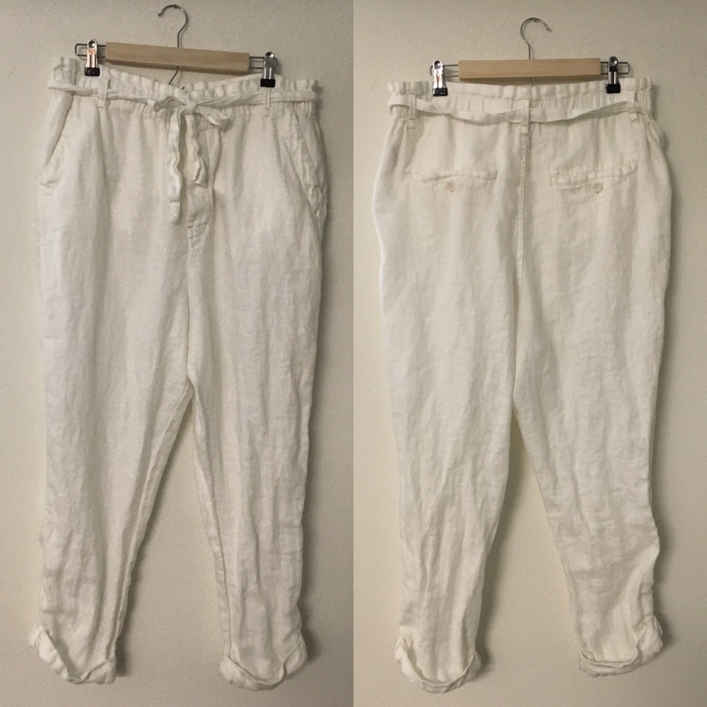 Free People Linen Paper Bag Pant